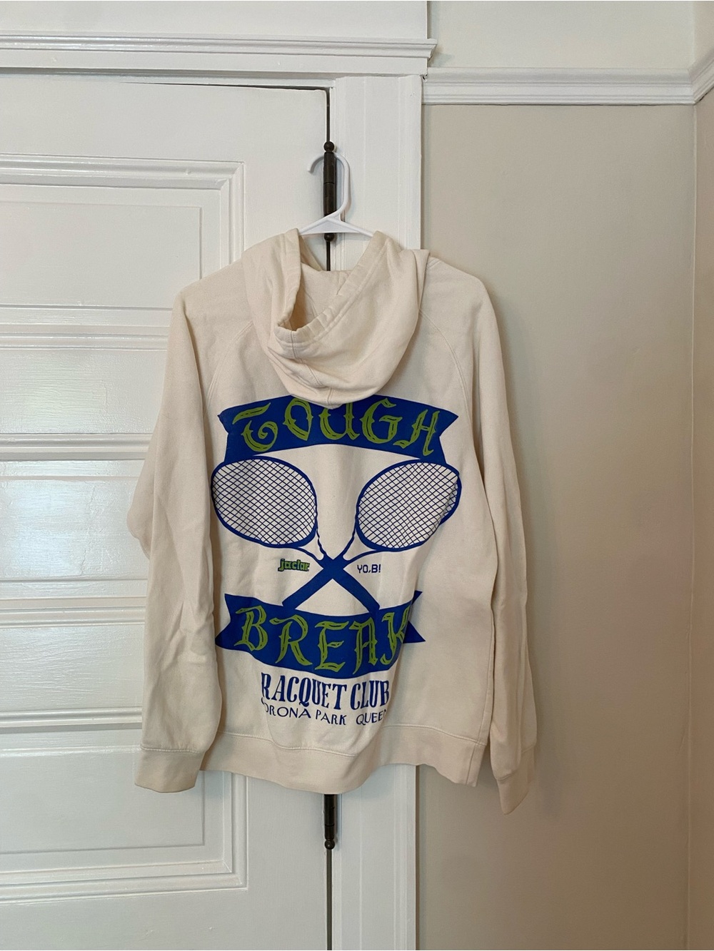 White Hoodie with Blue ACES Graphic